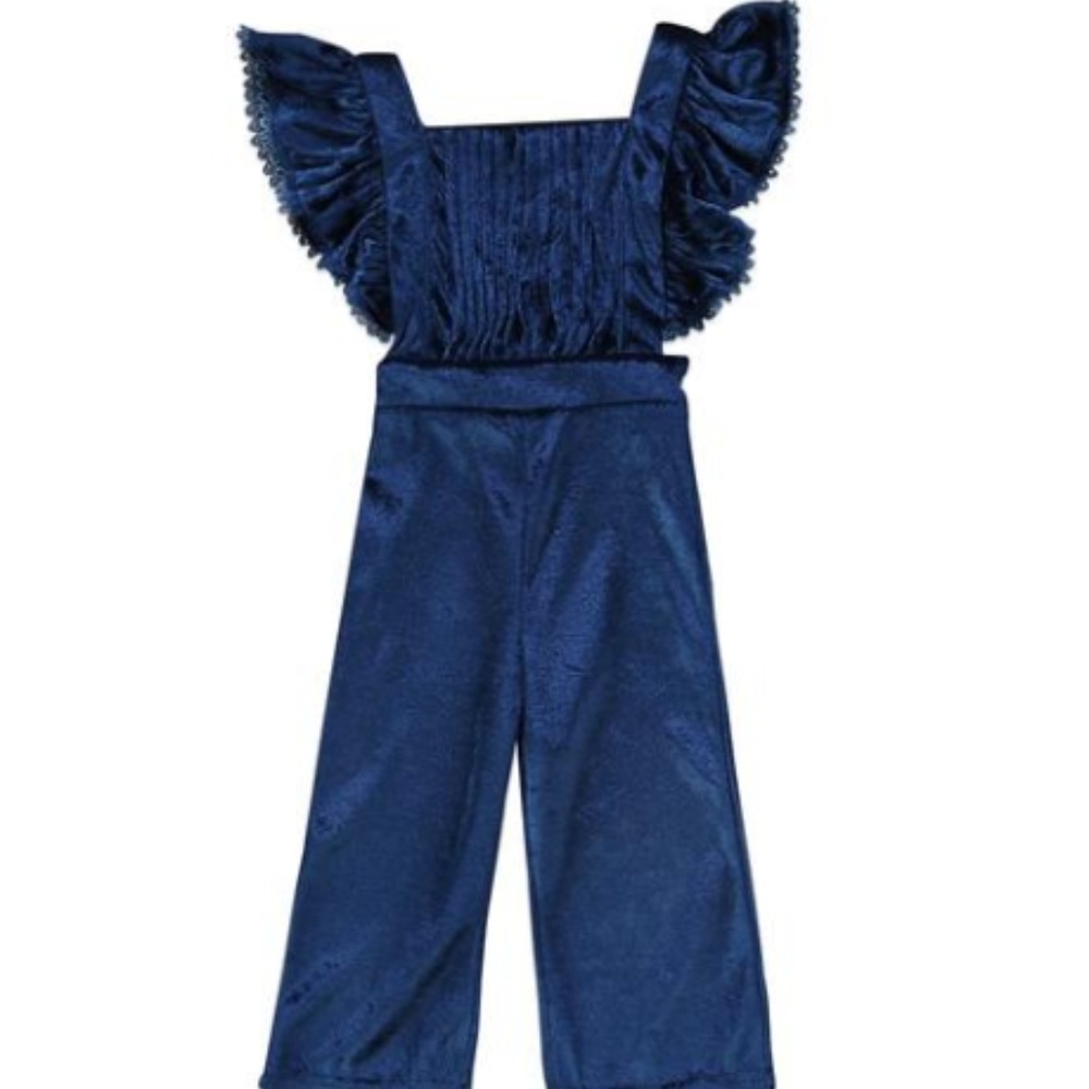 Velvet Girl Backless Jumpsuit (Blue)